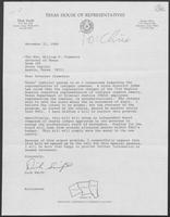 Letter from Dick Swift to William P. Clements, Jr. with attached bill regarding the Indigent Inmate Defense Program, November 27, 1989