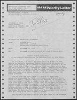 Western Union Priority Letter from Michele Davis to William P. Clements regarding November 30 Certification of Phase 2 Census Maps, November 20, 1989