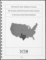 The State of Texas' Proposal to Locate the National Center for Manufacturing Sciences in the Dallas/Forth Worth Metroplex, 1987