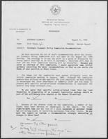 Memo from Rich Thomas to William P. Clements regarding Strategic Economic Policy Commission Recommendations, August 11, 1988