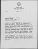 Correspondence between William P. Clements and Americo Villarreal Guerra regarding Los Indios bridge, May 1990