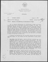 Memo from Rich Thomas to William P. Clements regarding Results of the Meeting on International Bridges, August 3, 1988