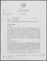 Memo from Rich Thomas to William P. Clements regarding Proposed International Bridges along the Border with Mexico, May 29, 1987
