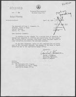 Letter from Andrew J. Johnson to Governor William P. Clements, Jr., April 30, 1981
