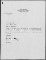Appointment letter from William P. Clements to Secretary of State, Jack Rains, August 11, 1988