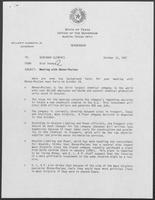 Memo from Rich Thomas to William P. Clements regarding Meeting with Rhone-Poulenc, October 12, 1987