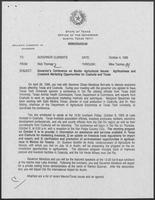 Memo from Rich Thomas to William P. Clements regarding Governor's Conference on Border Agricultural Issues, October 4, 1989