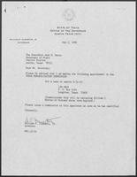 Appointment letter from William P. Clements to Secretary of State, Jack Rains, May 2, 1988