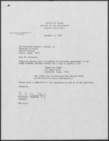 Appointment letter from William P. Clements to Secretary of State, George Bayoud, December 13, 1989