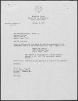 Appointment letter from William P. Clements to Secretary of State, George Bayoud, October 16, 1989