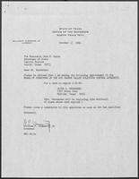 Appointment letter from William P. Clements to Secretary of State, Jack Rains, October 17, 1988