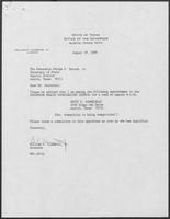 Appointment letter from William P. Clements to Secretary of State, George Bayoud, August 29, 1989