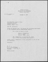 Appointment letter from William P. Clements to Secretary of State, Jack Rains, December 10, 1987