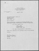 Appointment letter from William P. Clements to Secretary of State, George Bayoud, August 29, 1989