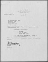 Appointment letter from William P. Clements to Secretary of State, Jack Rains, June 13, 1989