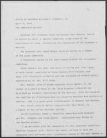 Press release from the Office of Governor William P. Clements, Jr. regarding appointments, April 9, 1979