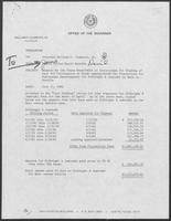 Memo from Jarvis Miller and David Herndon to William P. Clements regarding Request by the TDC for Finding of Fact for Utilization of Funds Appropriated for Flexibility for Unforeseen Developments for Fulbright & Jaworski in Ruiz vs Estelle, July 27, 1982