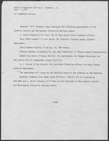 Press release from the Office of Governor William P. Clements, Jr. regarding appointments, July 31, 1979