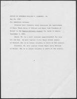 Press release from the Office of Governor William P. Clements, Jr. regarding appointments, May 29, 1980