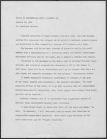 News release from William P. Clements, Jr., regarding relocation of Cuban refugees, January 16, 1981