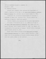 Press release from the Office of Governor William P. Clements, Jr. regarding appointments, December 7, 1979