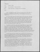 Memo from Milo Burdette and Johnny McCollum to David A. Dean regarding Texas Department of Human Resources Building