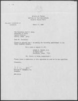 Appointment letter from William P. Clements to Jack M. Rains, March 17, 1988