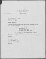 Letter from William P. Clements, Jr. to Secretary of State, Jack Rains, April 28, 1988