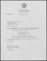 Appointment letter from William P. Clements, Jr. to Secretary of State, Jack Rains, January 22, 1988