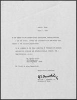 Appointment letter from William P. Clements to Senate of the 71st Legislature, March 1, 1989