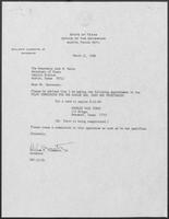 Appointment letter from William P. Clements, Jr. to Secretary of State, Jack Rains, March 21, 1988