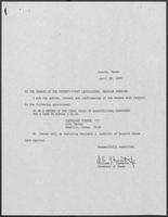 Appointment letter from William P. Clements, Jr. to the Senate, April 28, 1989