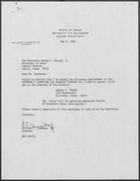 Appointment letter from William P. Clements, Jr. to Secretary of State, George Bayoud, February 8, 1990