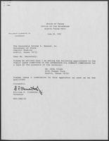 Appointment letter from William P. Clements, Jr. to Secretary of State, George Bayoud, June 28, 1990
