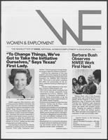 Article titled "'To change things, we've got to take the initiative ourselves,' says Texas first lady," in Women & Employment: The Newsletter of NWEE, National Women's Employment & Education, Inc. Vol. 3 No. 1-1981