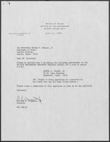 Appointment letter from William P. Clements, Jr. to Secretary of State, George Bayoud, June 11, 1990