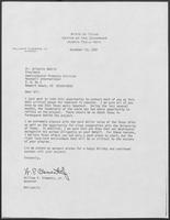 Letter from William P. Clements to Dr. Gilbert Amelio concerning the Supercollider, December 23, 1987