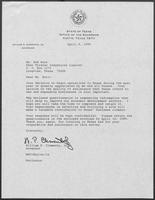 Correspondence between William P. Clements and Bob Burr concerning Tristar Pictures, April 4, 1989