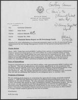 Memo from Auburn Mitchell to William P. Clements concerning Financial Status Report on Oil Overcharge Funds, October 29, 1990
