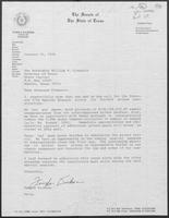 Letter from Temple Dickson to William P. Clements, Jr., January 29, 1990