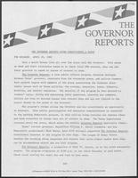 The Governor Reports Press Release, The Governor Reports Gives Constituents a Voice, April 20, 1988