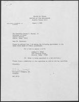 Appointment letter from William P. Clements, Jr. to Secretary of State, George Bayoud, August 3, 1989