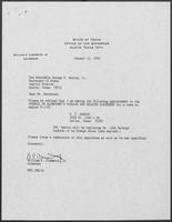 Appointment letter from William P. Clements, Jr. to Secretary of State, George Bayoud, January 15, 1990