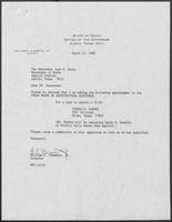 Appointment letter from William P. Clements, Jr. to Secretary of State, Jack Rains, March 17, 1988