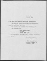 Appointment letter from William P. Clements, Jr. to the Senate, April 21, 1987