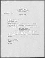Appointment letter from William P. Clements, Jr., to Secretary of State George S. Bayoud, Jr., August 24, 1989
