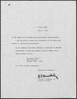 Appointment letter from William P. Clements, Jr. to the Senate, March 1, 1989
