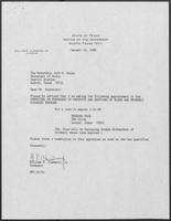 Appointment letter from William P. Clements, Jr. to Secretary of State, Jack Rains, January 19, 1988