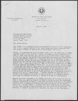 Correspondence between Governor William P. Clements, Jr. and Mark White, July 28-31, 1981