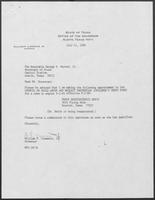 Appointment letter from William P. Clements, Jr. to Secretary of State, George S. Bayoud, Jr., July 21, 1989